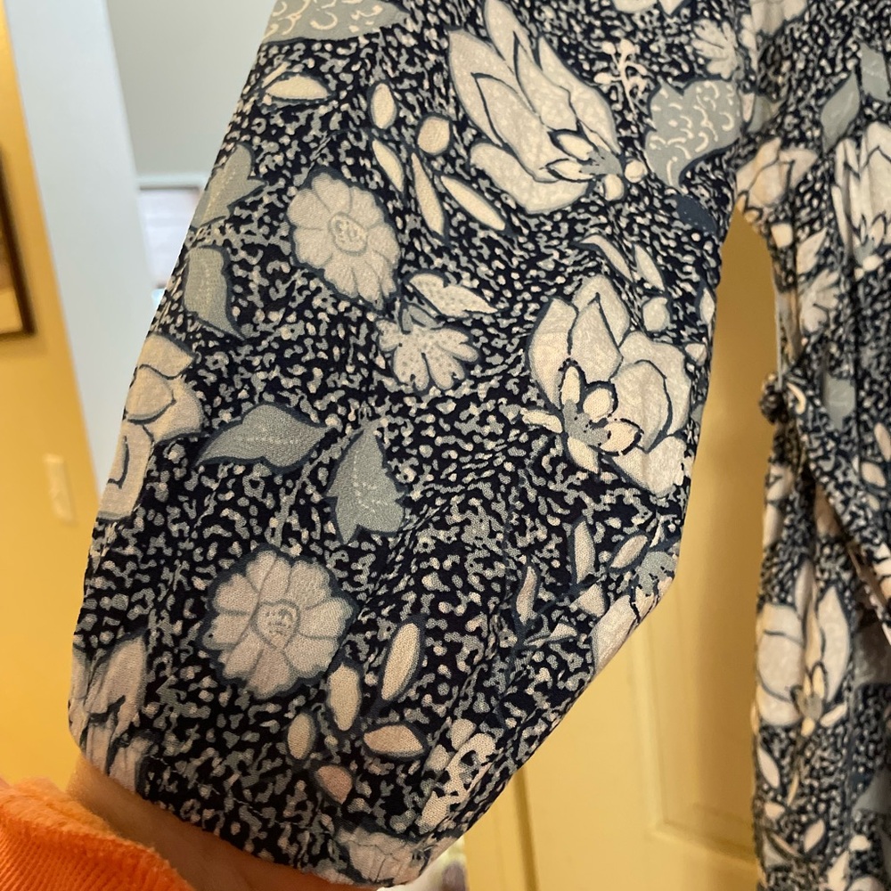 Lane Bryant Blue Floral Long Sleeve Dress - Picture 4 of 6